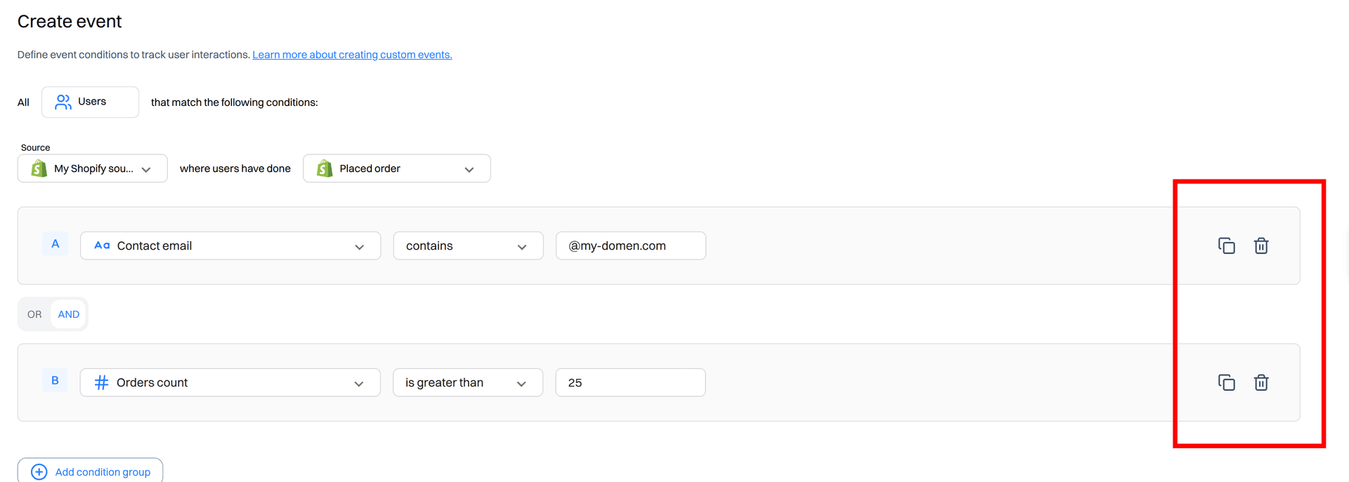 create event duplicate delete condition - creating an event - Intempt documentation