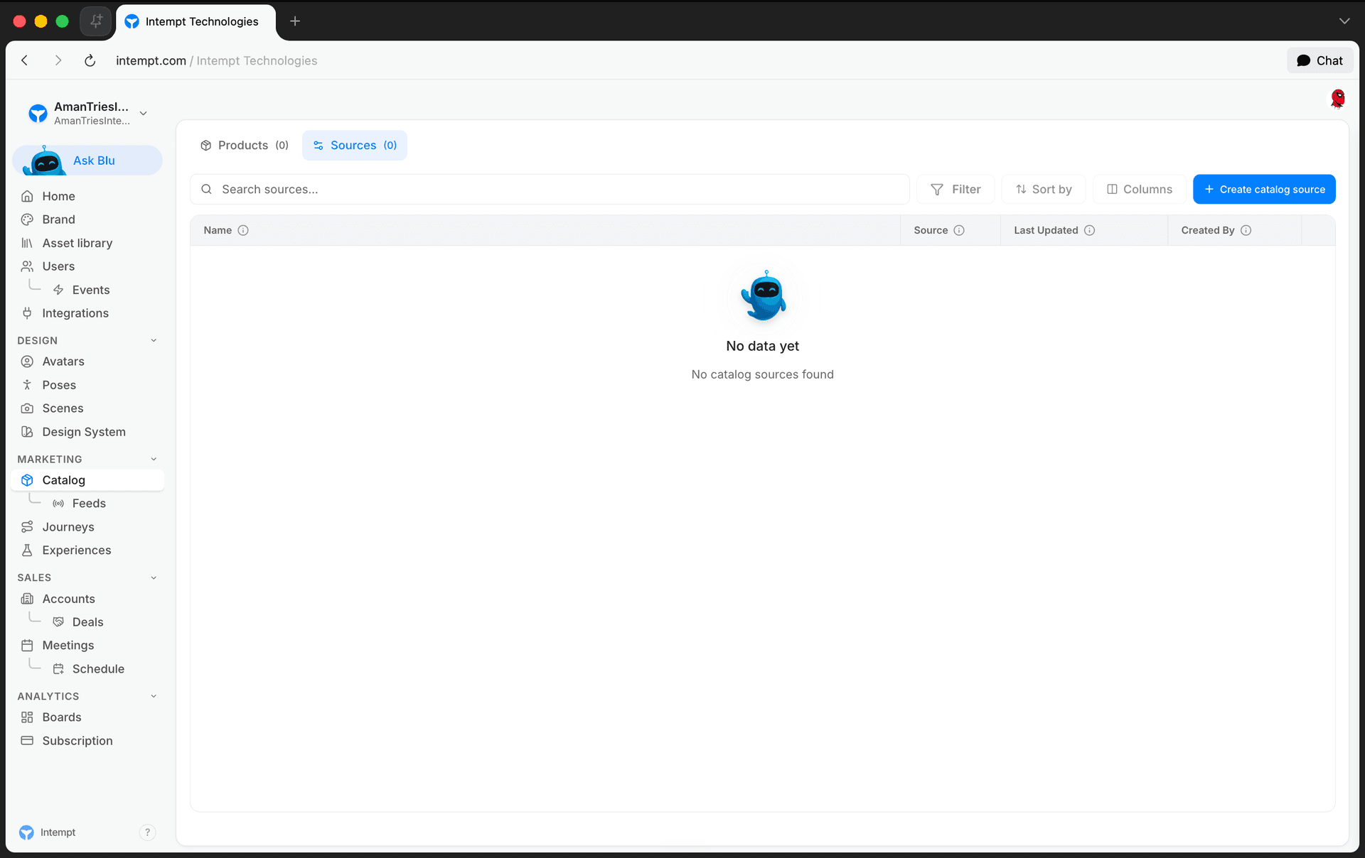 sources tab table create catalog source - catalog - Intempt documentation