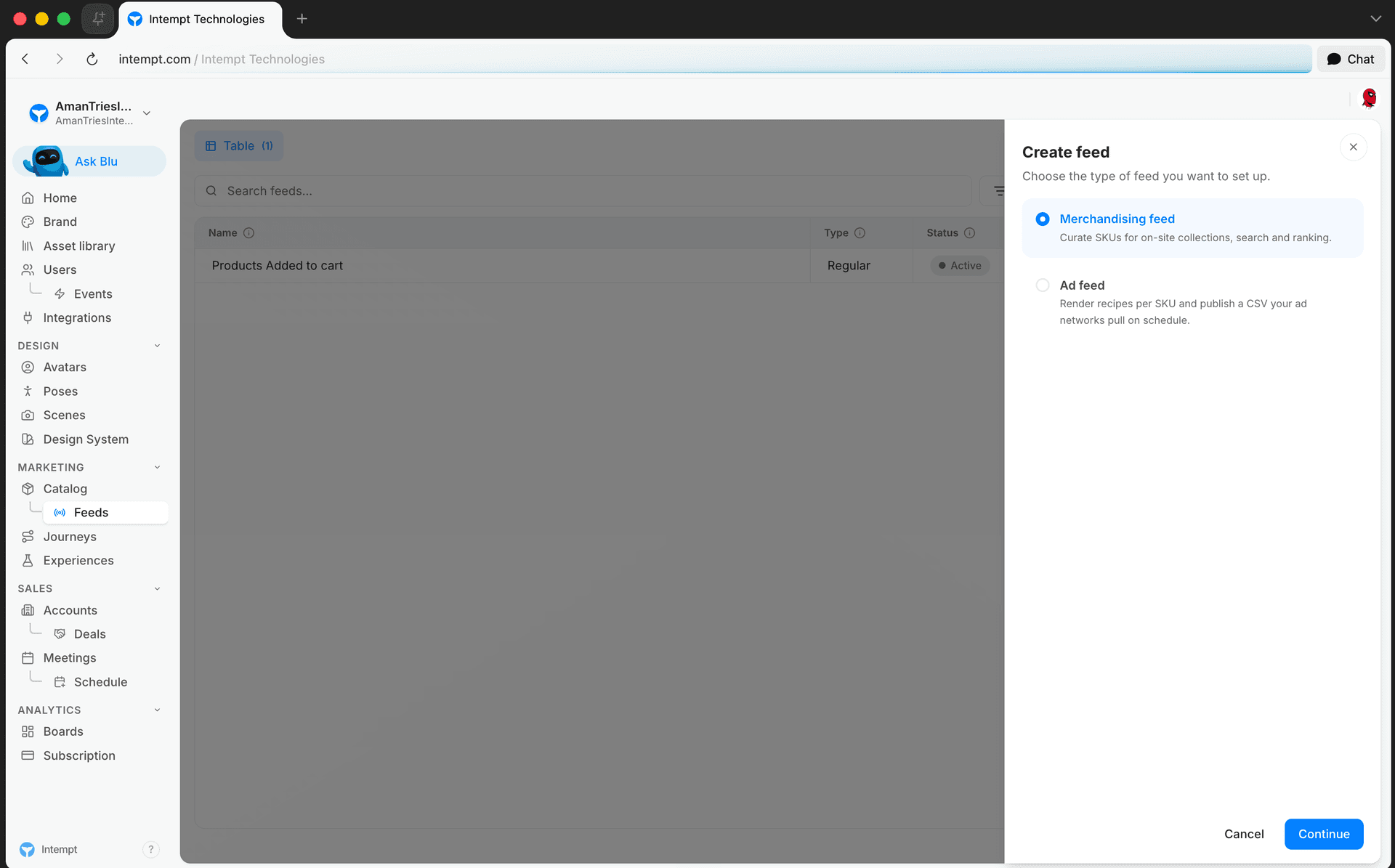 create feed type merchandising ad feed - creating a product feed - Intempt documentation