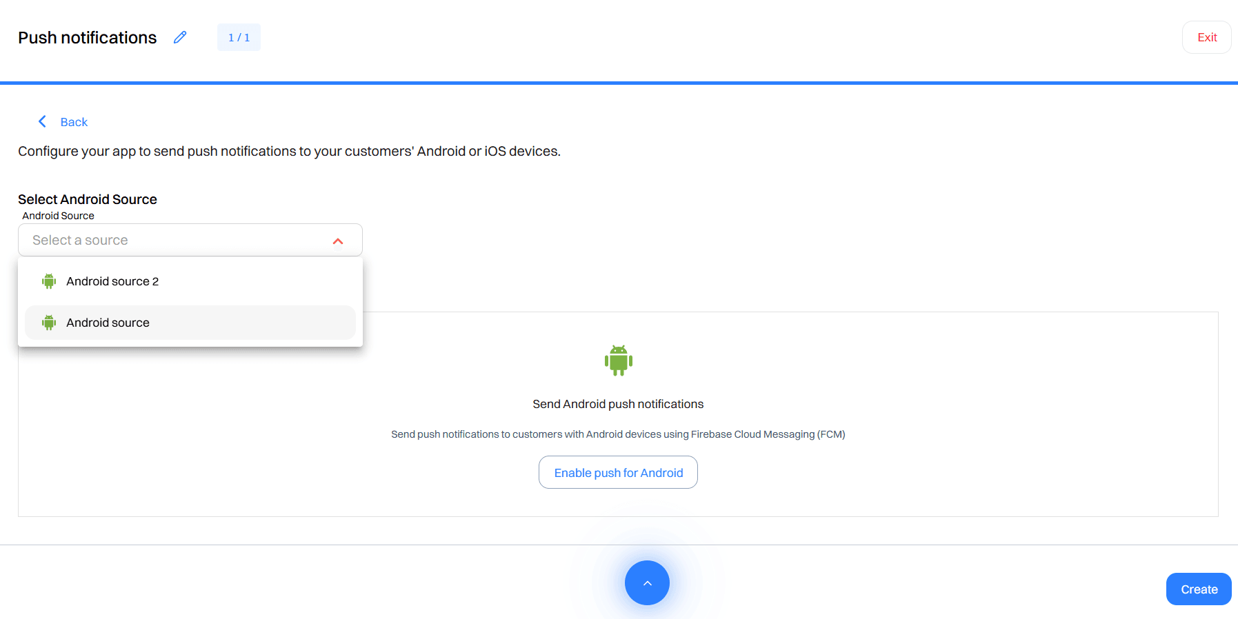 push notifications select android source - july 28 2025 - Intempt documentation