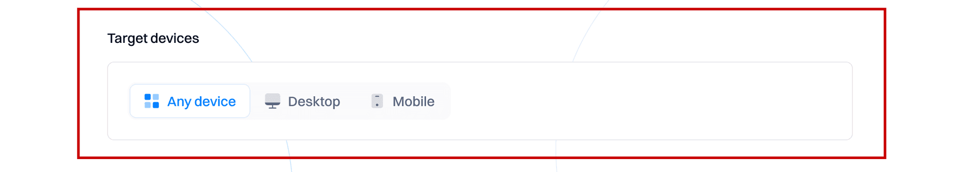 experience target devices selector - mobile experiments - Intempt documentation