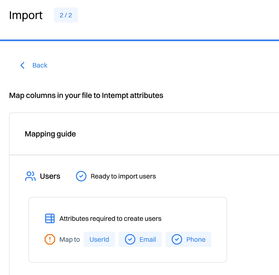 import mapping guide required attributes - data import - Intempt documentation