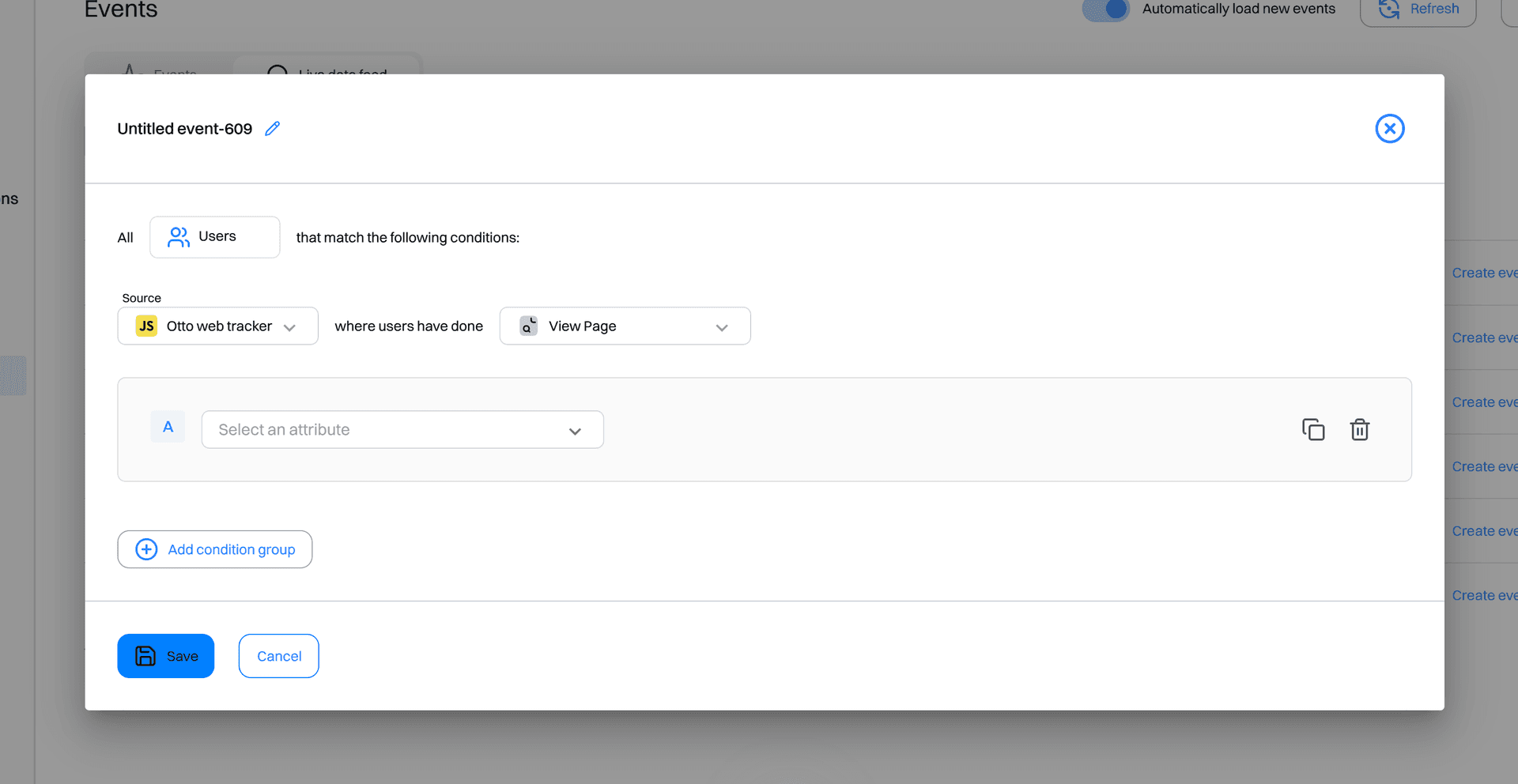 live data feed label event conditions - live data feed - Intempt documentation
