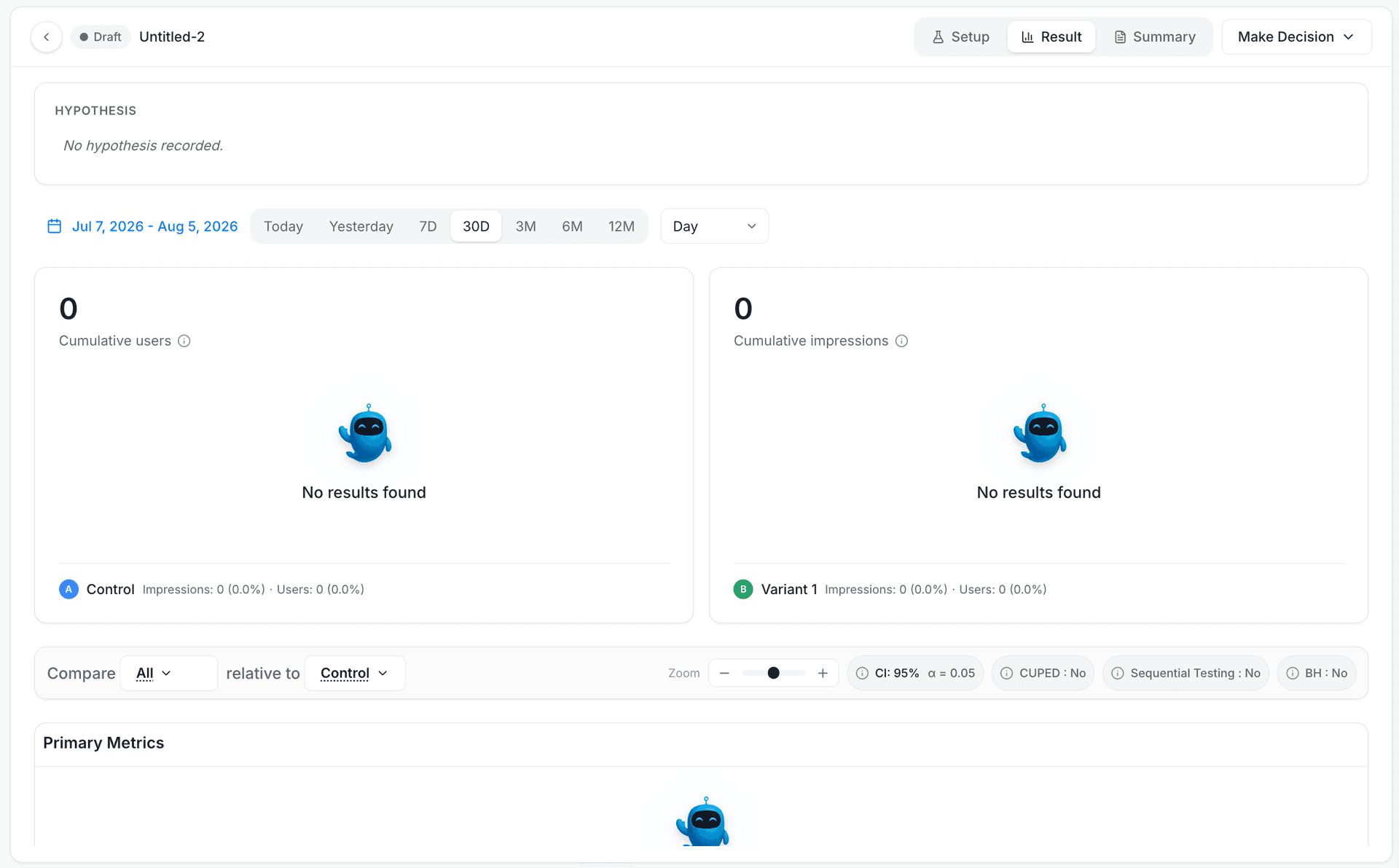 cumulative users impressions variant breakdown - personalizations analytics - Intempt documentation